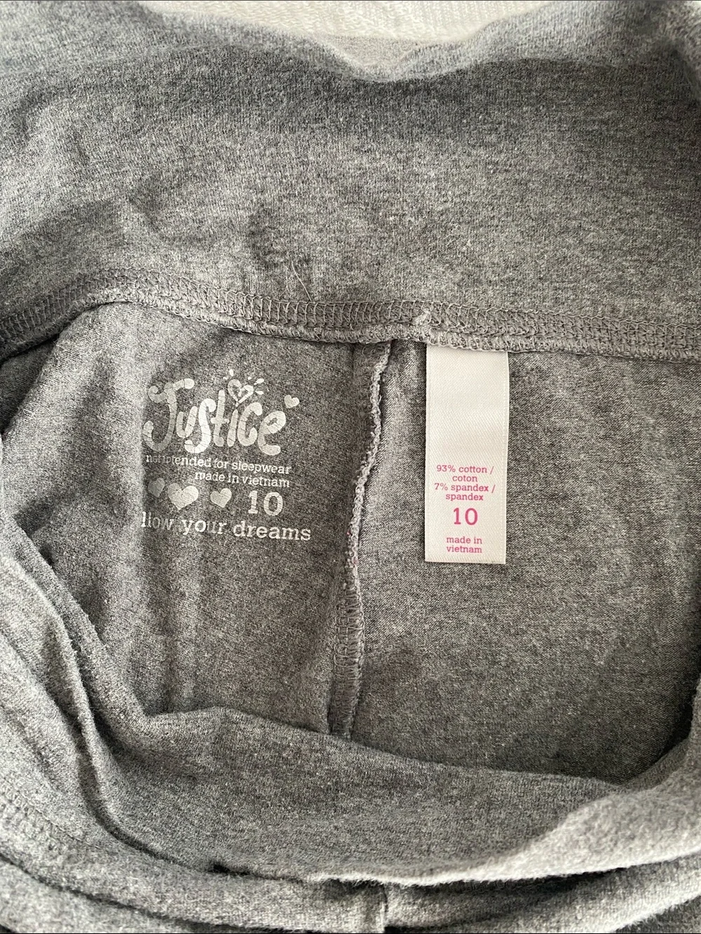 Justice Girls Gray Yoga Pants